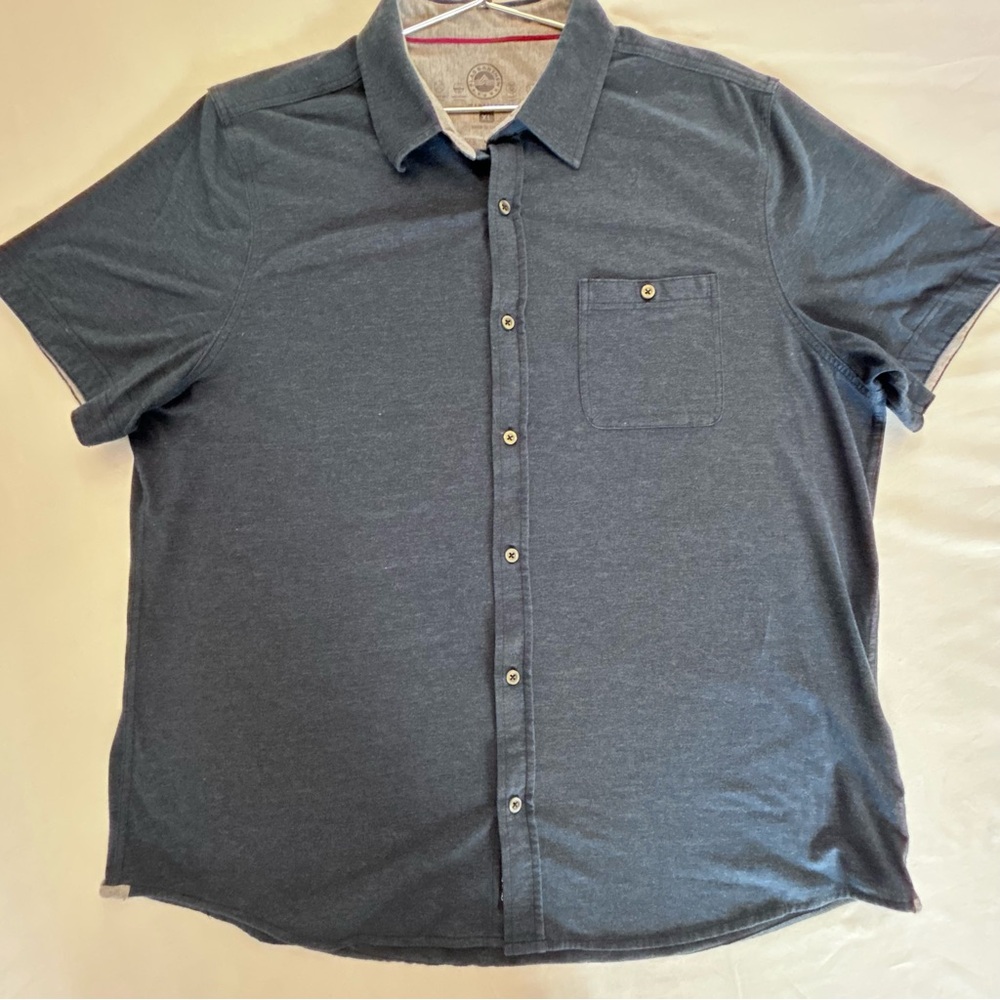 Flag & Anthem MadeFlex Blue Short Sleeve Button Shirt XL Stretch
